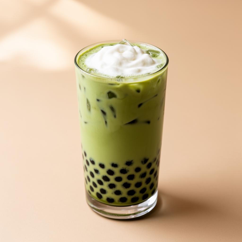 Iced matcha bubble tea
